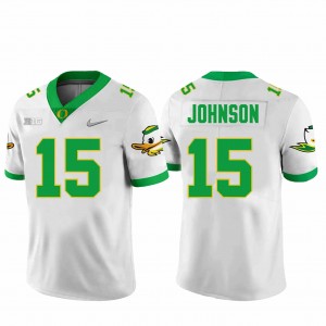Mens Football UO #15 Tez Johnson Replica Jersey - White