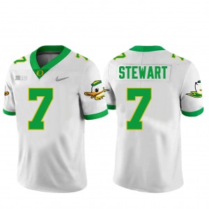 Men Football University of Oregon #7 Evan Stewart 2024 Jersey - White