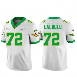 Men Football University of Oregon #72 Lapani Laloulu Limited Jersey - White