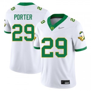 Men's College Football The Ducks #29 Ashton Porter University Jersey - White