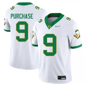 Mens College Football Oregon #9 Blake Purchase Embroidery Jerseys - White