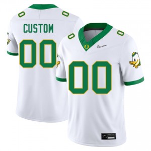 Men's College Football Ducks #00 Custom Official Jerseys - White