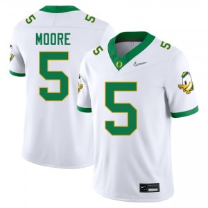 Mens College Football Oregon #5 Dante Moore Replica Jersey - White