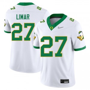 Men College Football Ducks #27 Jayden Limar Game Jerseys - White
