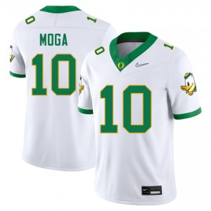 Men's College Football Ducks #10 Luke Moga Replica Jerseys - White