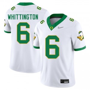 Men's College Football The Ducks #6 Noah Whittington Game Jersey - White