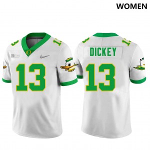 Women Football Ducks #13 Jurrion Dickey Alumni Jersey - White