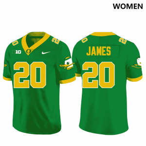 Womens Football University of Oregon #20 Jordan James Replica Jersey - Green