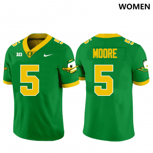 Women Football Ducks #5 Dakorien Moore NCAA Jersey - Green