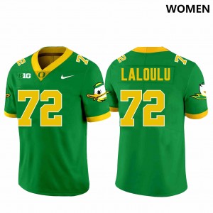 Women Football Ducks #72 Lapani Laloulu Stitched Jersey - Green