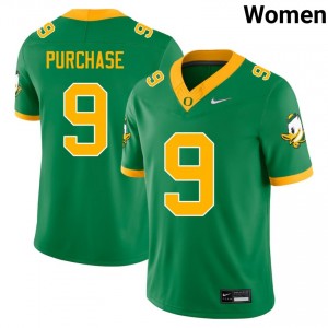 Women's College Football Oregon Ducks #9 Blake Purchase Replica Jerseys - Green
