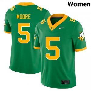 Women College Football Oregon #5 Dante Moore Embroidery Jerseys - Green