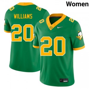 Womens College Football University of Oregon #20 Dylan Williams 2025-26 Jerseys - Green