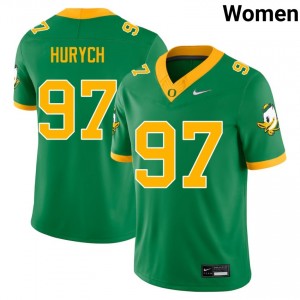 Women College Football Oregon Ducks #97 Gage Hurych University Jerseys - Green