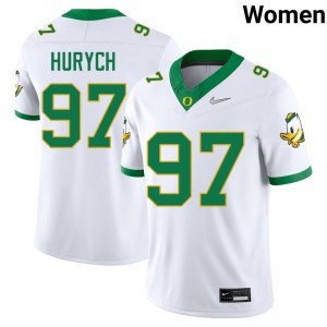 Women College Football University of Oregon #97 Gage Hurych Alumni Jerseys - White