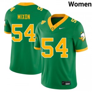 Women College Football Ducks #54 Jerry Mixon Stitched Jersey - Green