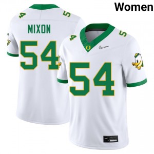 Women College Football Ducks #54 Jerry Mixon University Jersey - White
