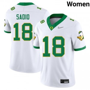 Women's College Football The Ducks #18 Kenyon Sadiq Embroidery Jerseys - White