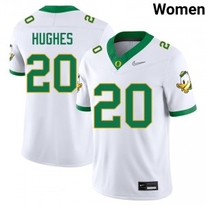 Women's College Football Ducks #20 Makhi Hughes 2025 Jerseys - White