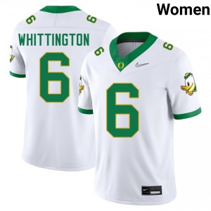 Women College Football Ducks #6 Noah Whittington 2025 Jersey - White
