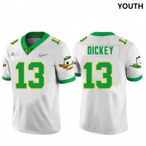 Youth Football Oregon #13 Jurrion Dickey 2024-25 Jersey - White
