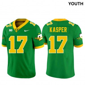 Youth Football Oregon #17 Kyler Kasper Limited Jersey - Green