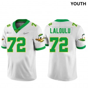 Youth Football University of Oregon #72 Lapani Laloulu Official Jersey - White