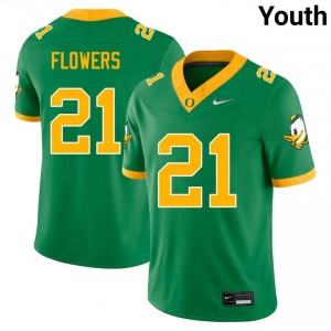 Youth College Football Oregon Ducks #21 Aaron Flowers University Jersey - Green