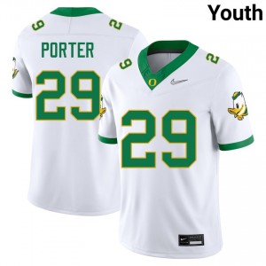 Youth College Football The Ducks #29 Ashton Porter 2025 Jerseys - White