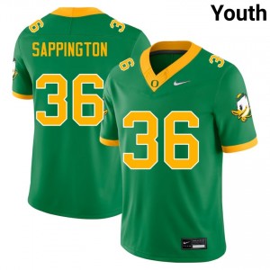 Youth College Football University of Oregon #36 Atticus Sappington Game Jerseys - Green