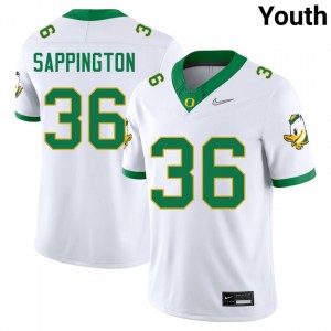 Youth College Football The Ducks #36 Atticus Sappington Stitched Jerseys - White