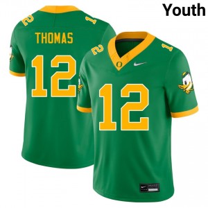 Youth College Football University of Oregon #12 Brock Thomas Player Jersey - Green