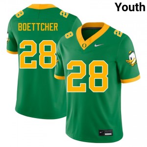 Youth College Football The Ducks #28 Bryce Boettcher Embroidery Jersey - Green