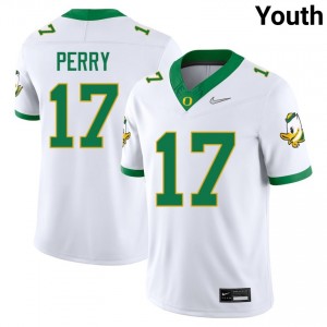 Youth College Football The Ducks #17 Cooper Perry 2025 Jerseys - White