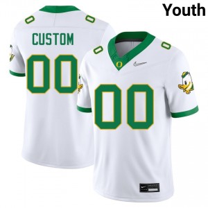 Youth College Football University of Oregon #00 Custom Embroidery Jerseys - White