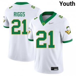 Youth College Football Oregon Ducks #21 Da'Jaun Riggs 2025-26 Jerseys - White