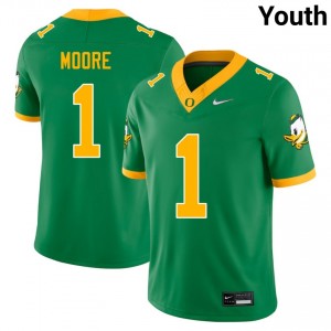 Youth College Football Oregon Ducks #1 Dakorien Moore Limited Jerseys - Green