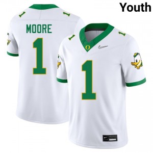 Youth College Football The Ducks #1 Dakorien Moore High School Jersey - White