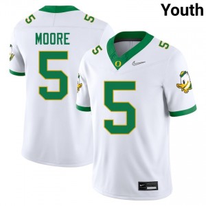 Youth College Football Ducks #5 Dante Moore Official Jersey - White