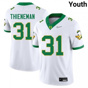 Youth College Football University of Oregon #31 Dillon Thieneman Stitched Jersey - White