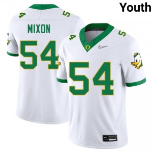 Youth College Football Ducks #54 Jerry Mixon Embroidery Jerseys - White