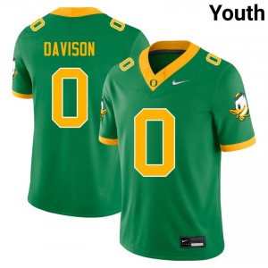 Youth College Football UO #0 Jordon Davison High School Jersey - Green
