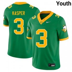 Youth College Football The Ducks #3 Kyler Kasper University Jerseys - Green