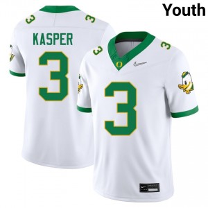 Youth College Football Oregon #3 Kyler Kasper Alumni Jersey - White