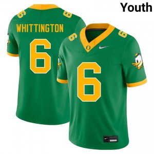 Youth College Football Oregon #6 Noah Whittington Stitched Jersey - Green