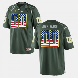Men US Flag Fashion UO #00 college Custom Jerseys - Green