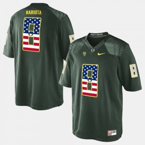 Men's US Flag Fashion Oregon Duck #8 Marcus Mariota college Jersey - Green