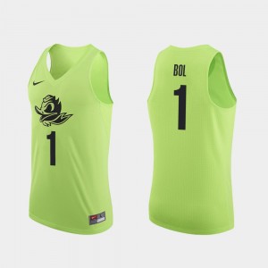 Men's Oregon Duck Basketball #1 Authentic Bol Bol college Jersey - Apple Green