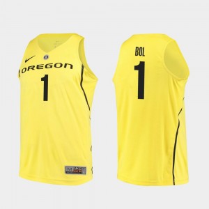 Men's #1 Bol Bol college Jersey - Yellow Authentic Basketball University of Oregon