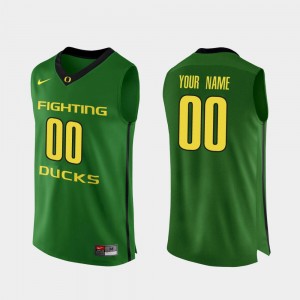 Men's #00 Ducks Basketball Authentic college Custom Jersey - Apple Green